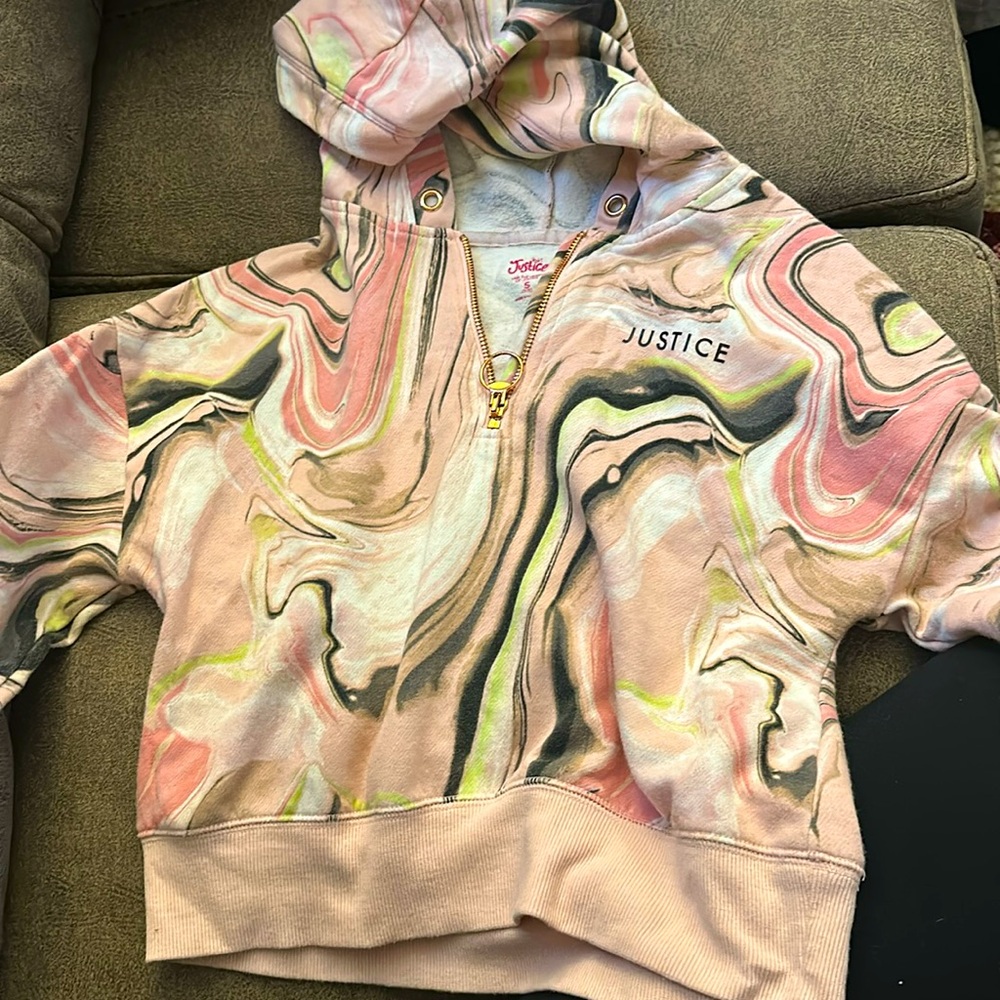 Justice girls sweater without the hood string